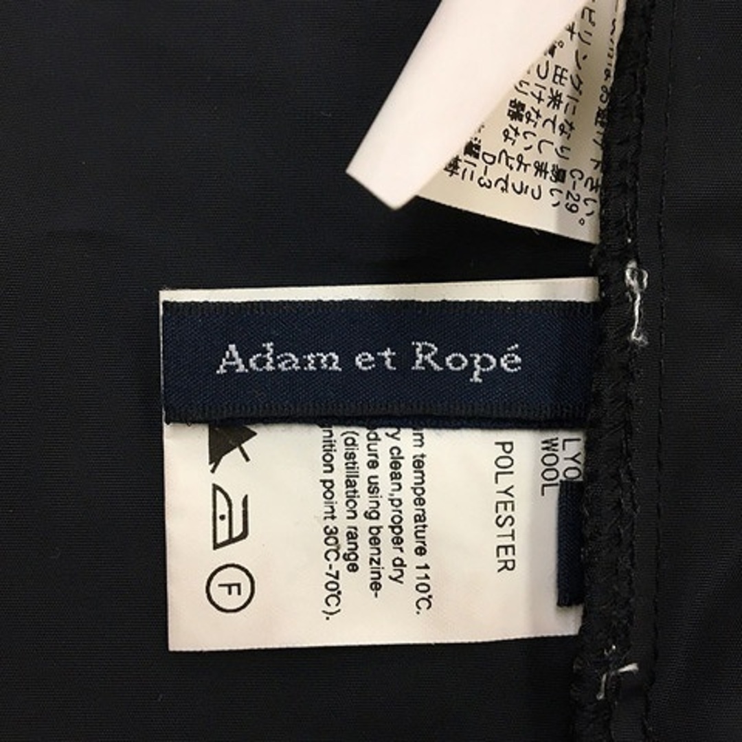 Adam et Rope'(アダムエロぺ)のアダムエロペ ワンピース フレア 膝丈 ニット 切替 無地 長袖 38 紺 黒 レディースのワンピース(ミニワンピース)の商品写真