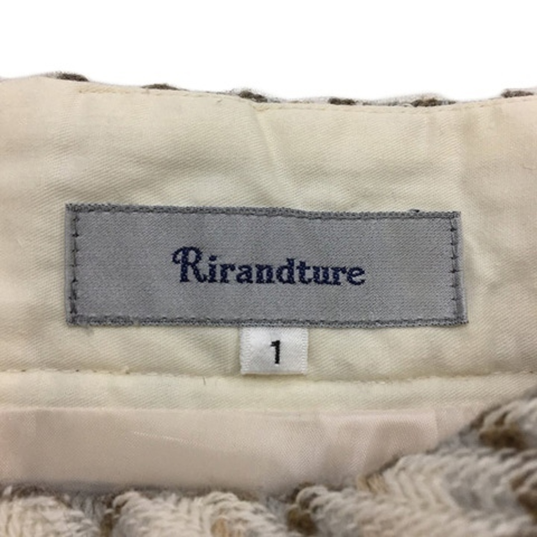 Rirandture(リランドチュール)のリランドチュール スカート フレア ミニ チェック ツイード調 1 白 茶 レディースのスカート(ミニスカート)の商品写真