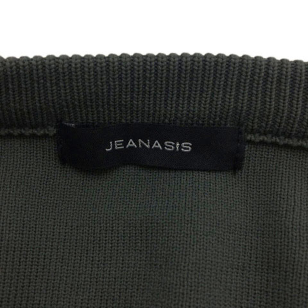 JEANASIS(ジーナシス)のジーナシス セーター ニット プルオーバー Vネック 無地 長袖 F 緑 レディースのトップス(ニット/セーター)の商品写真