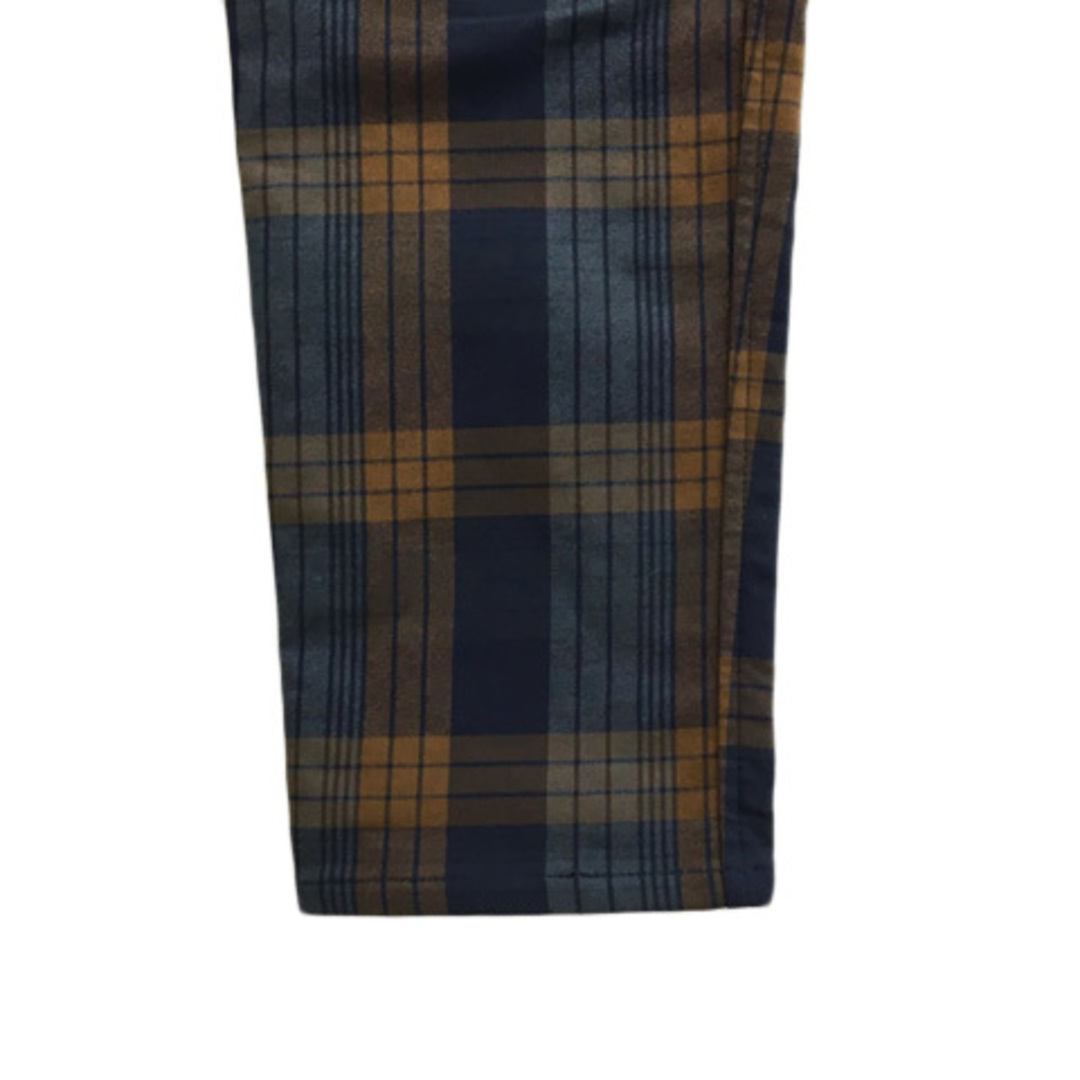 coen(コーエン)のコーエン パンツ テーパード ロング チェック 裏起毛 SMALL 紺 茶 レディースのパンツ(その他)の商品写真