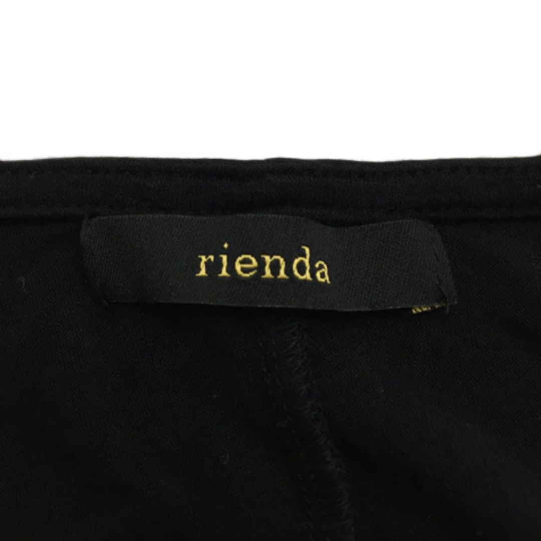 rienda(リエンダ)のリエンダ カットソー プルオーバー レイヤード風 無地 長袖 F 黒 レディースのトップス(カットソー(長袖/七分))の商品写真