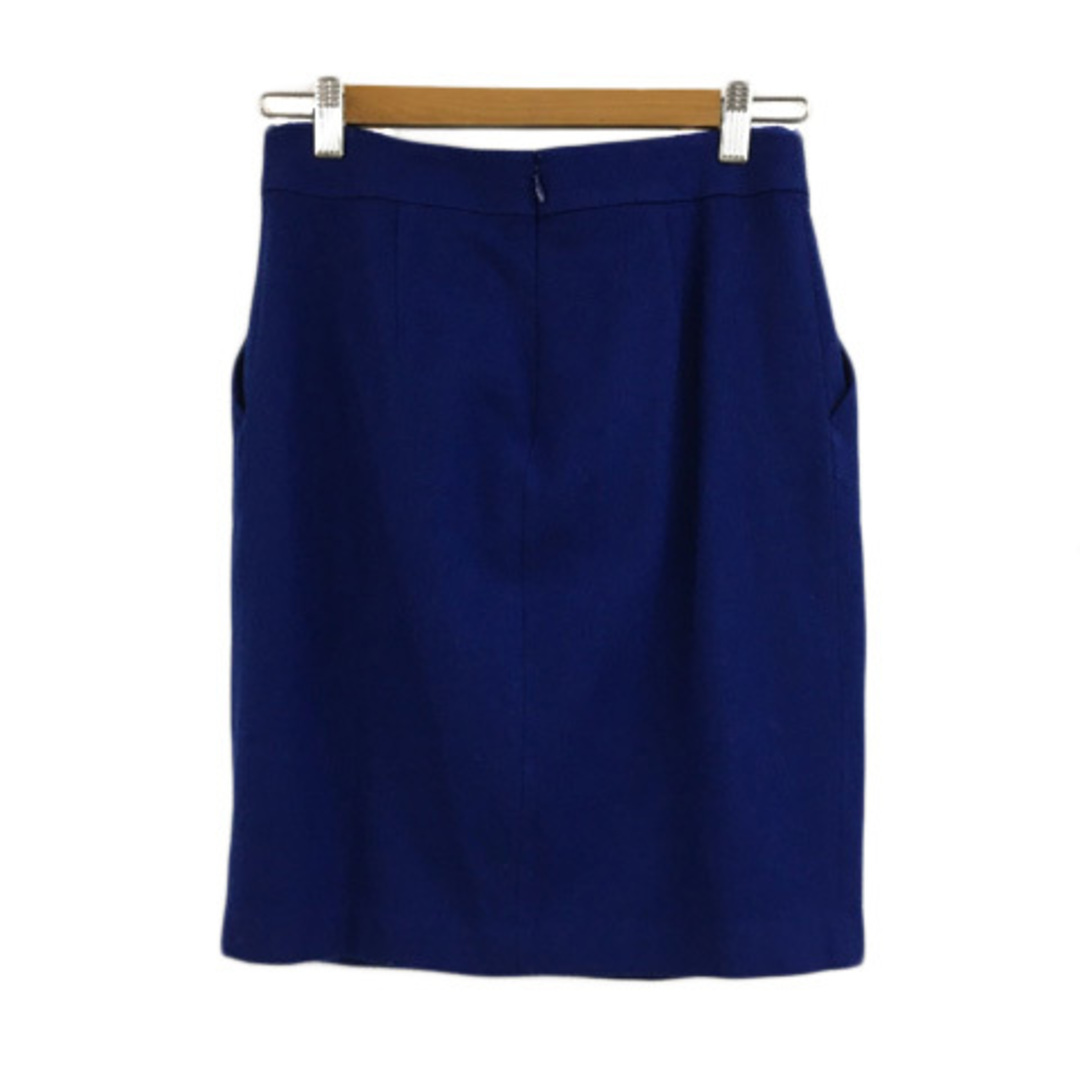 INDIVI(インディヴィ)のインディヴィ スカート タイト ミニ タック ウール 無地 40 青 ブルー レディースのスカート(ミニスカート)の商品写真