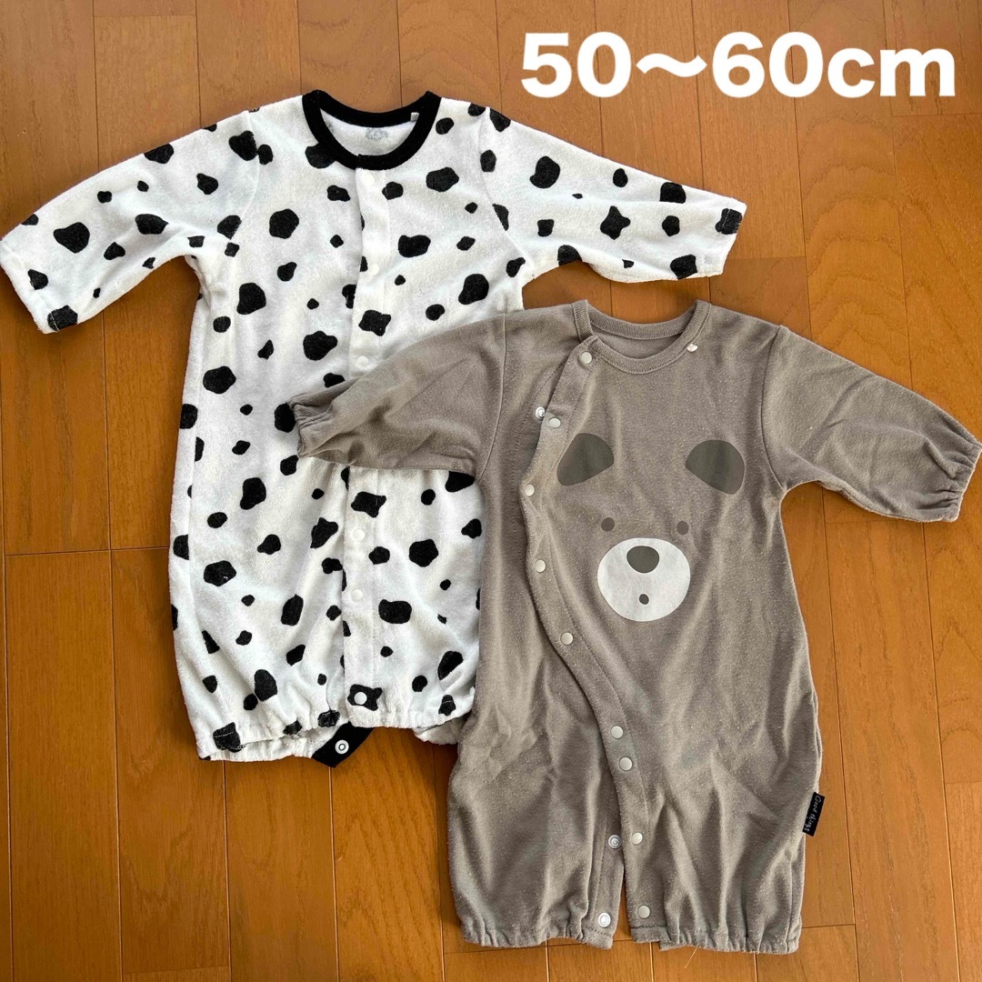 西松屋(ニシマツヤ)の西松屋 2wayオール 50～60cm 2枚セット キッズ/ベビー/マタニティのベビー服(~85cm)(カバーオール)の商品写真