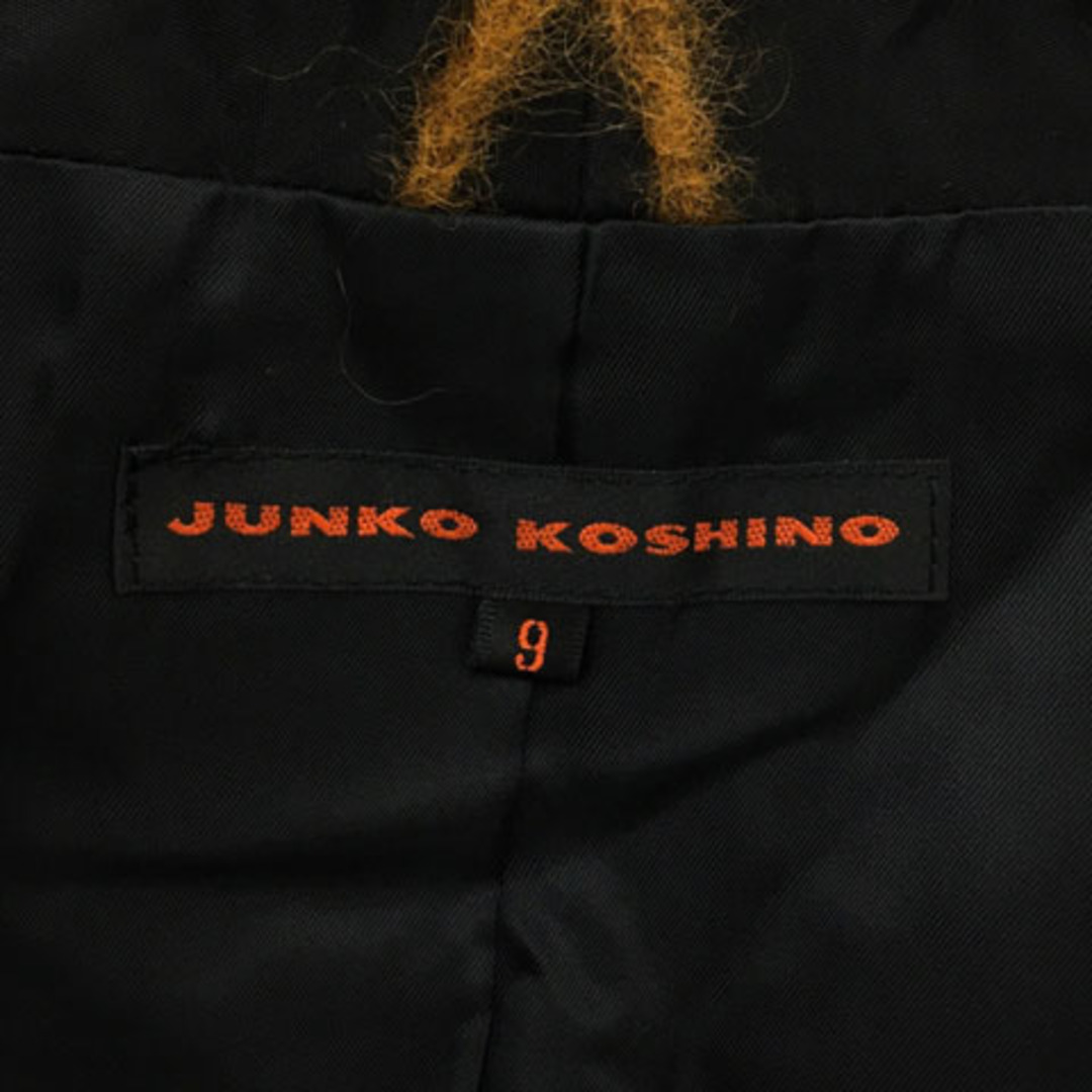 JUNKO KOSHINO(コシノジュンコ)のジュンココシノ ジャケット テーラード 光沢 モヘヤ混 総柄 長袖 9 黒 レディースのジャケット/アウター(その他)の商品写真