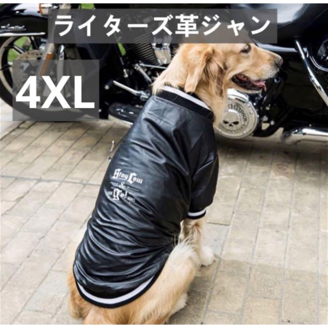 【ペット用】大型犬用 カッコいい ライターズ 皮ジャケット 4XL その他のペット用品(犬)の商品写真