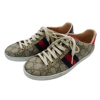 グッチ(Gucci)のグッチ GUCCI スニーカー レディース ブランド 靴 GGスプリームキャンバス エース ベージュ エボニー マルチカラー 499410 36 1/2 約23.5cm ローカット お出かけ【中古】(スニーカー)