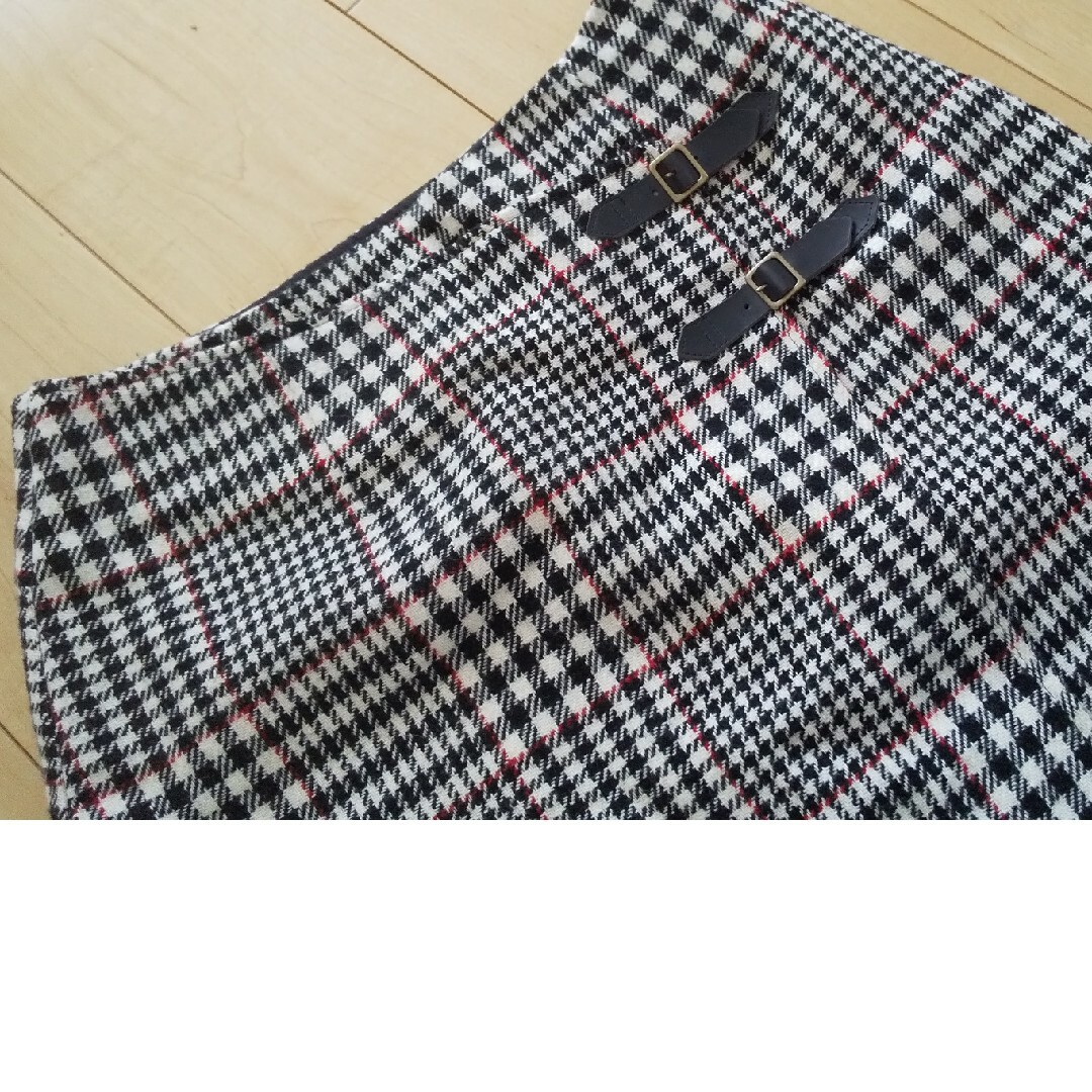 チェック柄巻きスカート風スカート レディースのスカート(ひざ丈スカート)の商品写真