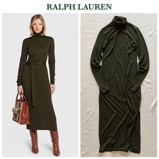 ラルフローレン(Ralph Lauren)のポロ ラルフローレン ウール レーヨン タートルネック マキシ ワンピース S(ロングワンピース/マキシワンピース)