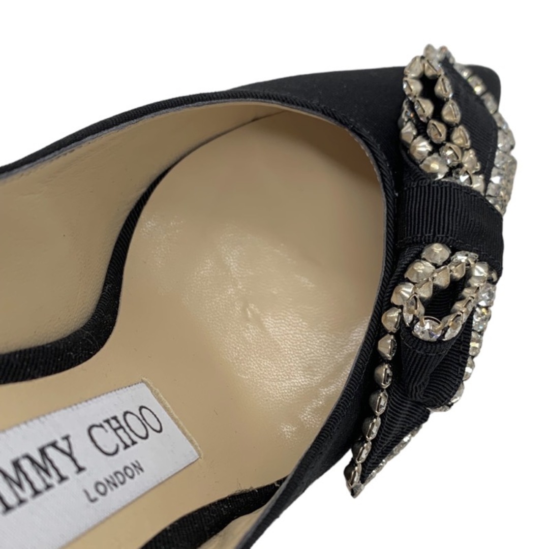 JIMMY CHOO(ジミーチュウ)のジミーチュウ JIMMY CHOO パンプス パーティーシューズ 靴 シューズ リボン ビジュー ファブリック ブラック 黒 レディースの靴/シューズ(ハイヒール/パンプス)の商品写真