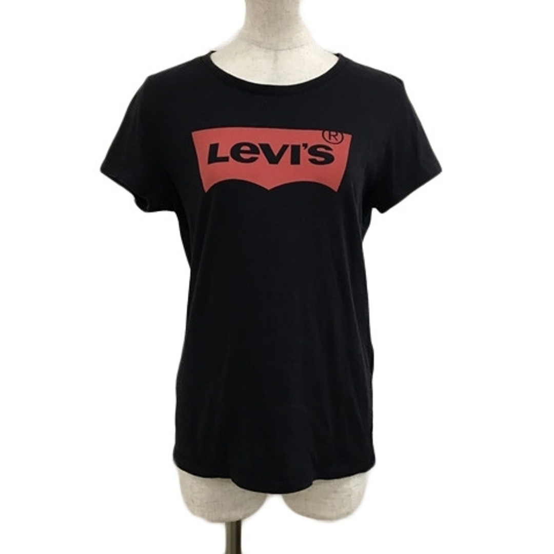 Levi's(リーバイス)のリーバイス Tシャツ カットソー プルオーバー クルーネック ロゴ M 黒 赤 レディースのトップス(Tシャツ(半袖/袖なし))の商品写真