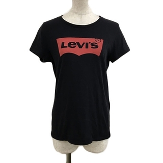 リーバイス(Levi's)のリーバイス Tシャツ カットソー プルオーバー クルーネック ロゴ M 黒 赤(Tシャツ(半袖/袖なし))