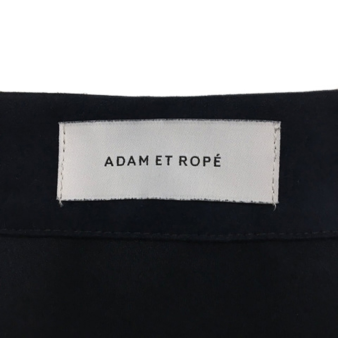 Adam et Rope'(アダムエロぺ)のアダムエロペ ワンピース 膝丈 スエード調 ロールアップ 無地 七分袖 F 紺 レディースのワンピース(ひざ丈ワンピース)の商品写真