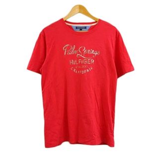 トミーヒルフィガー(TOMMY HILFIGER)のトミーヒルフィガー Tシャツ カットソー プリント ロゴ 半袖 XL ピンク(Tシャツ/カットソー(半袖/袖なし))