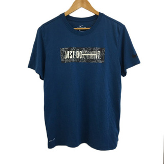 ナイキ(NIKE)のナイキ THE NIKE TEE Tシャツ カットソー ロゴ 半袖 L 青 緑(Tシャツ/カットソー(半袖/袖なし))
