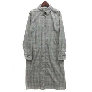 ロシャス(ROCHAS)のロシャス ROCHAS レリアン グレンチェック シャツ ワンピース 長袖 9(ひざ丈ワンピース)