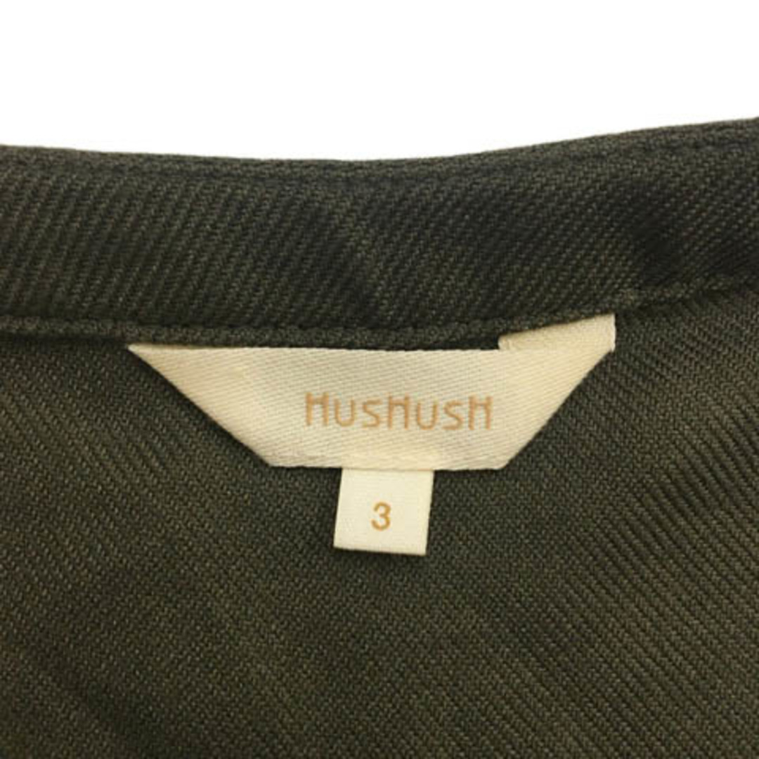 HusHush(ハッシュアッシュ)のハッシュアッシュ カットソー シャツ プルオーバー 無地 長袖 L 緑 レディースのトップス(カットソー(長袖/七分))の商品写真