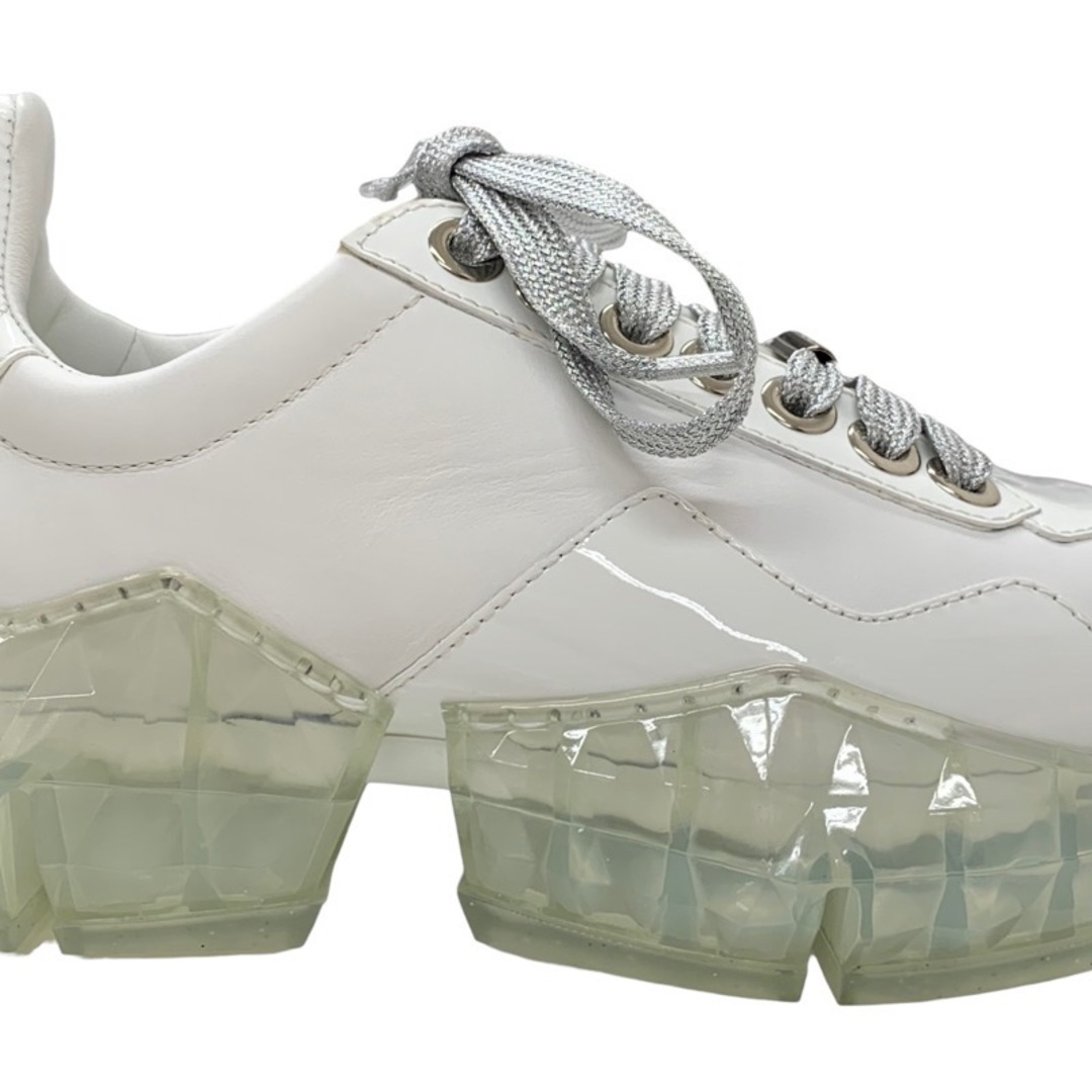 JIMMY CHOO(ジミーチュウ)の未使用 ジミーチュウ JIMMY CHOO DIAMOND スニーカー 靴 シューズ レザー パテント ホワイト レディースの靴/シューズ(スニーカー)の商品写真