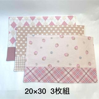 ランチョンマット　20×30  3枚組　♡ニュアンスカラー♡  No.1075(外出用品)