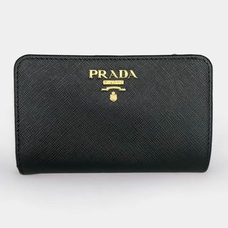 プラダ(PRADA)のプラダ 1ML225 二つ折り 財布 サフィアーノ レザー L字ファスナー 黒(財布)