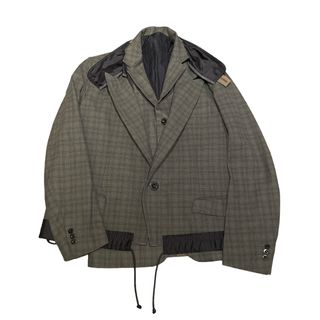 sacai - sacai 20ss レイヤードジャケット ドッキング チェック メンズ