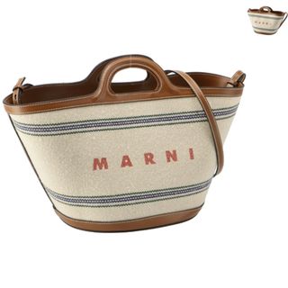 マルニ(Marni)のマルニ MARNI トートバッグ スモール TROPICALIA キャンバス ショルダーバッグ ストライプ 2024年春夏新作 BMMP0097U2 P6457 (ハンドバッグ)