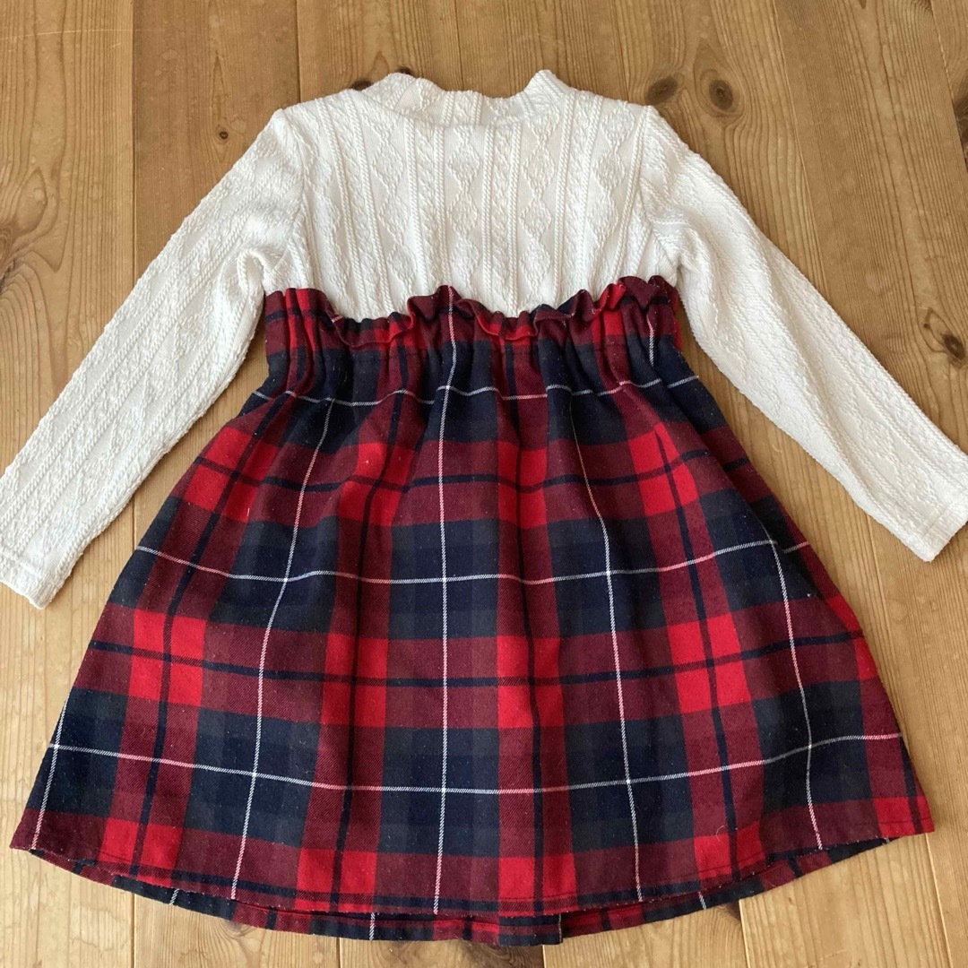 petit main(プティマイン)の100センチ　プティマイン　チェック柄ワンピース キッズ/ベビー/マタニティのキッズ服女の子用(90cm~)(ワンピース)の商品写真