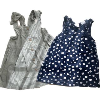 エイチアンドエム(H&M)のベビー服　ワンピース２点セット(80cm.86cm)(ワンピース)