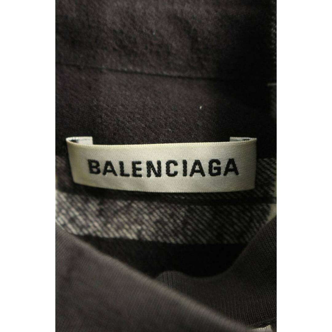 Balenciaga(バレンシアガ)のバレンシアガ  518020 TAM03 Tシャツドッキングチェック長袖シャツ メンズ 38 メンズのトップス(シャツ)の商品写真