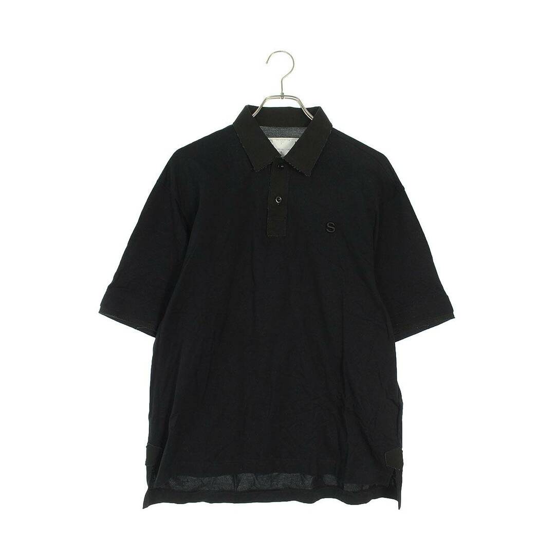 sacai(サカイ)のサカイ  21SS  21-02517M Cotton Jersey Polo Shir ダメージ加工ロゴ刺繍半袖ポロシャツ メンズ 2 メンズのトップス(ポロシャツ)の商品写真