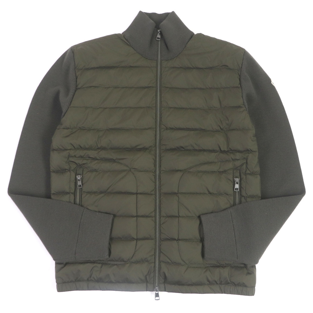 MONCLER(モンクレール)の極美品□MONCLER モンクレール 2020年製 CARDIGAN TRICOT WZIP ニット切替 ブルゾンジャケット ライトダウンジャケット カーキ XL 国内正規品 メンズ メンズのジャケット/アウター(ダウンジャケット)の商品写真