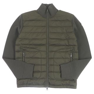 モンクレール(MONCLER)の極美品□MONCLER モンクレール 2020年製 CARDIGAN TRICOT WZIP ニット切替 ブルゾンジャケット ライトダウンジャケット カーキ XL 国内正規品 メンズ(ダウンジャケット)