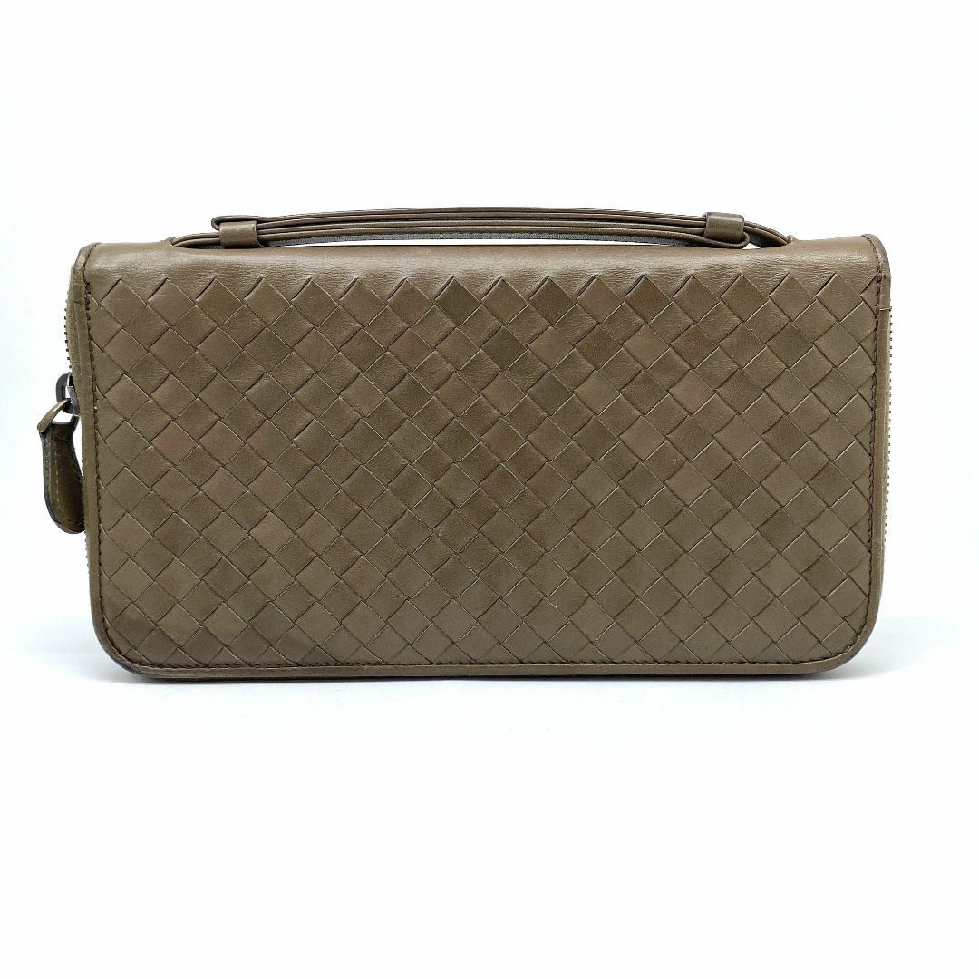 Bottega Veneta(ボッテガヴェネタ)のボッテガヴェネタ BOTTEGAVENETA トラベルケース イントレチャート オーガナイザー 長財布 札入れ カード入れ 小銭入れ ベージュ ラウンドファスナー メンズ 男性用 メンズのファッション小物(長財布)の商品写真