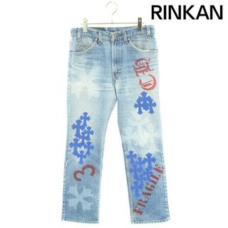 クロムハーツ(Chrome Hearts)のクロムハーツ  STENCIL DENIM ステンシル ペイントデザインクロスパッチ付きデニムパンツ メンズ 31インチ(デニム/ジーンズ)