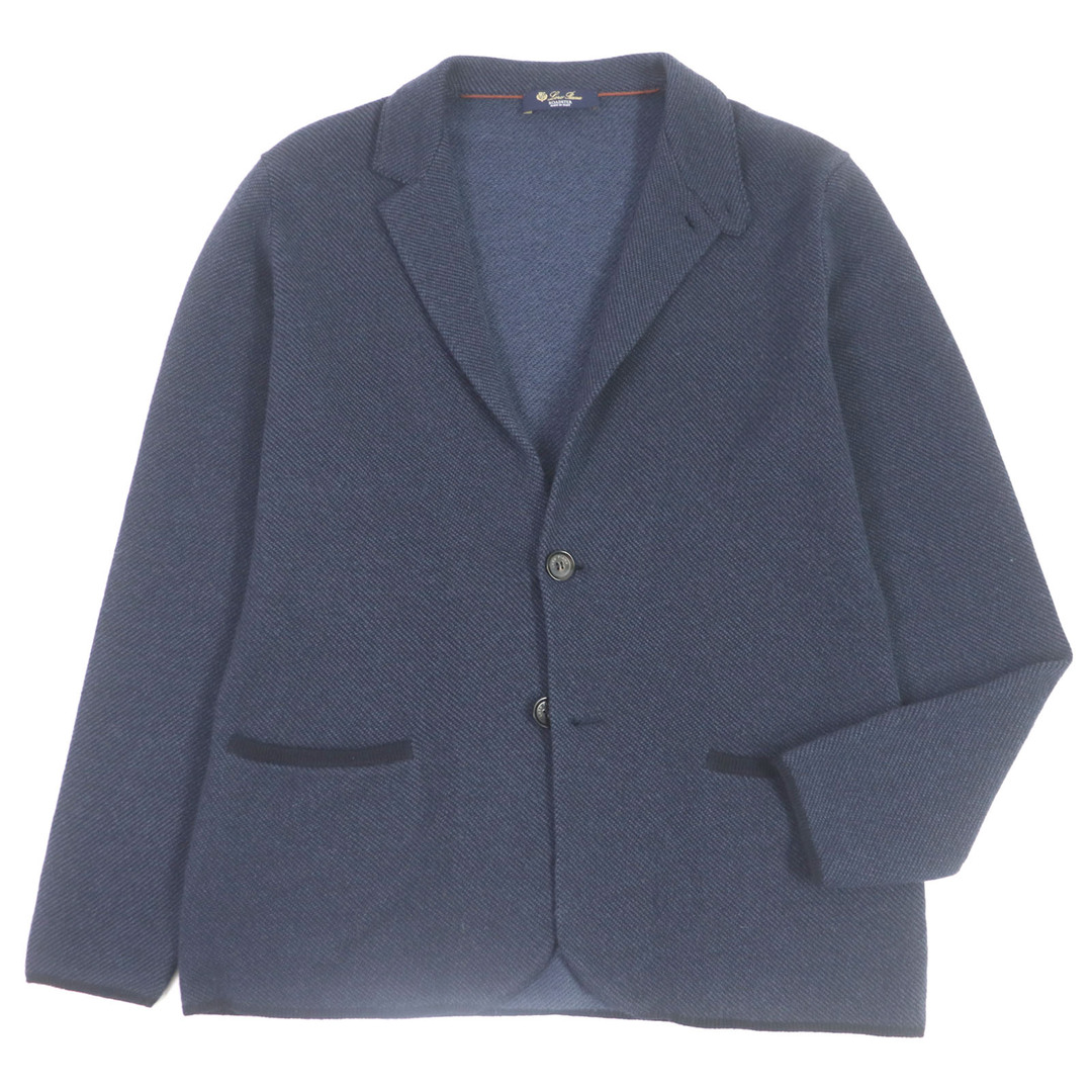 Loro Piana - 美品□Loro Piana ロロピアーナ FAL2351 ROADSTAR カシミヤ100％ ヤギ革使い ロゴボタン シングルジャケット アンコンジャケット ブレザー ネイビー 50 イタリア製 正規品 メンズ
