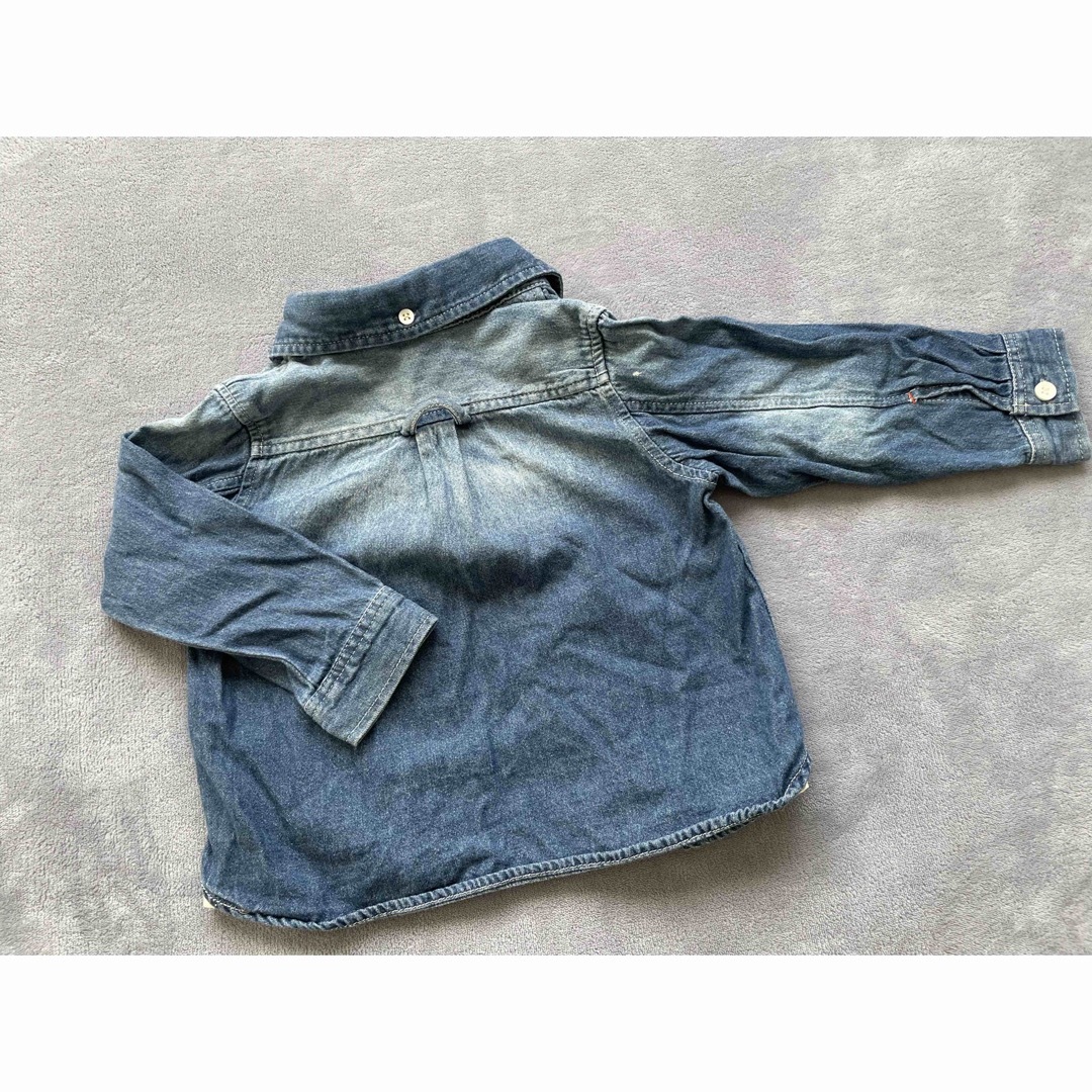 BREEZE(ブリーズ)のBREEZE デニムシャツ　ラモーンズシャツ　H&M レギンス新品未使用 キッズ/ベビー/マタニティのベビー服(~85cm)(シャツ/カットソー)の商品写真