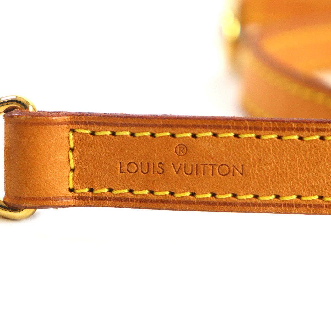 LOUIS VUITTON(ルイヴィトン)の良品▼LOUIS VUITTON ルイヴィトン ヌメ革 レザー ロゴ刻印入り ショルダーストラップ ブラウン ゴールド金具 フランス製 レディース メンズのファッション小物(その他)の商品写真