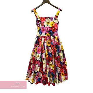 ドルチェアンドガッバーナ(DOLCE&GABBANA)のDolce&Gabbana Floral Print Midi Dress F6ZT0T HS5L8ドルチェ&ガッバーナ フローラルプリントミディドレス サンドレス ノースリーブワンピース メタルロゴ 花柄 マルチカラー サイズ38 【240321】【中古-A】【me04】(その他)