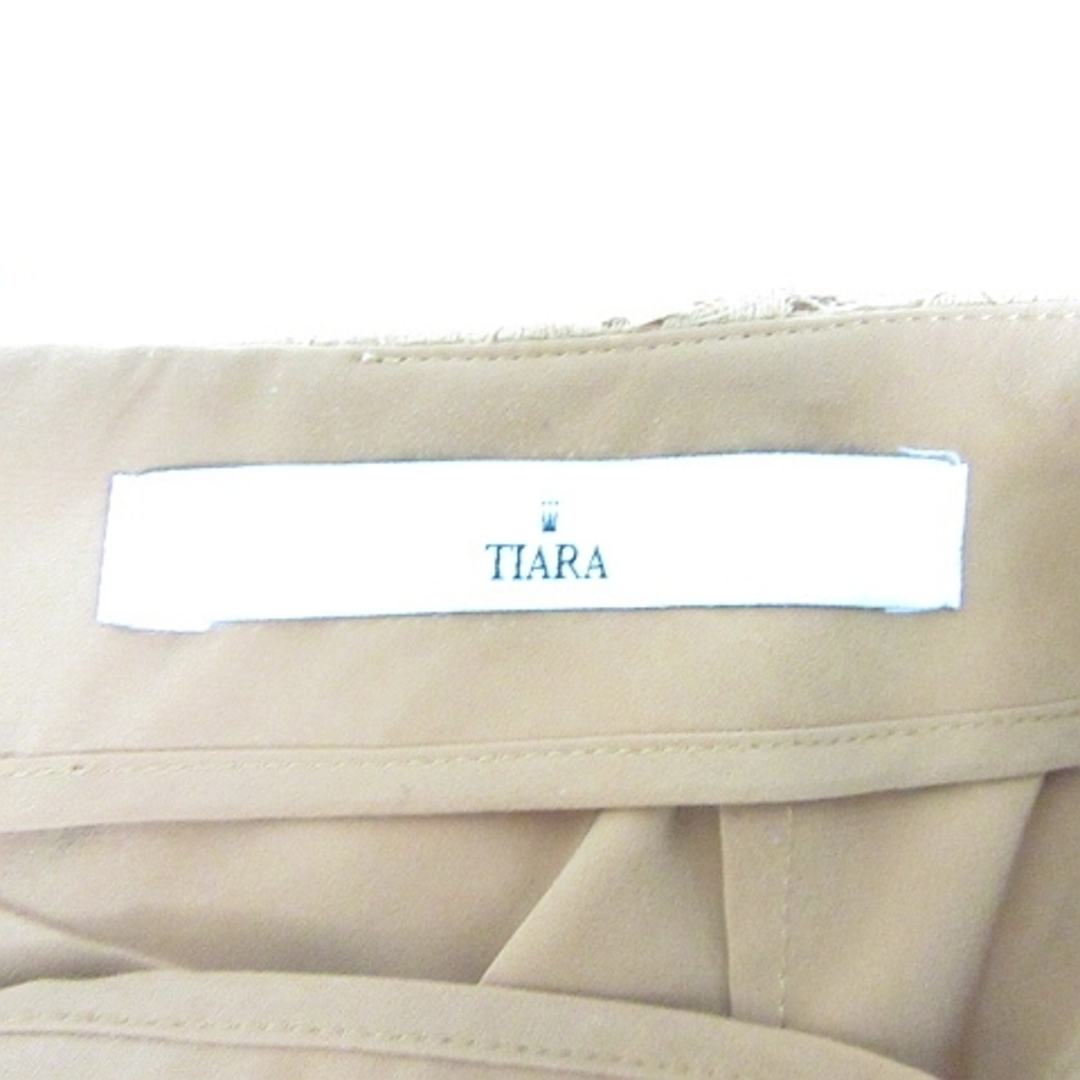 tiara(ティアラ)のTiara タイト スカート 膝下丈 綿 レーヨン 2 マスタード レース 花柄 レディースのスカート(ひざ丈スカート)の商品写真