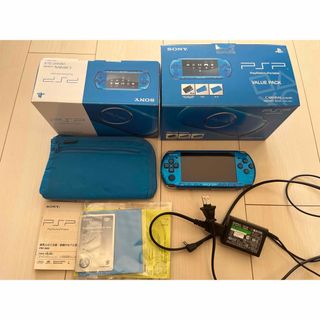 プレイステーションポータブル(PlayStation Portable)のPSP-3000 本体 VIBRANT BLUE 【動作確認済み】(携帯用ゲーム機本体)