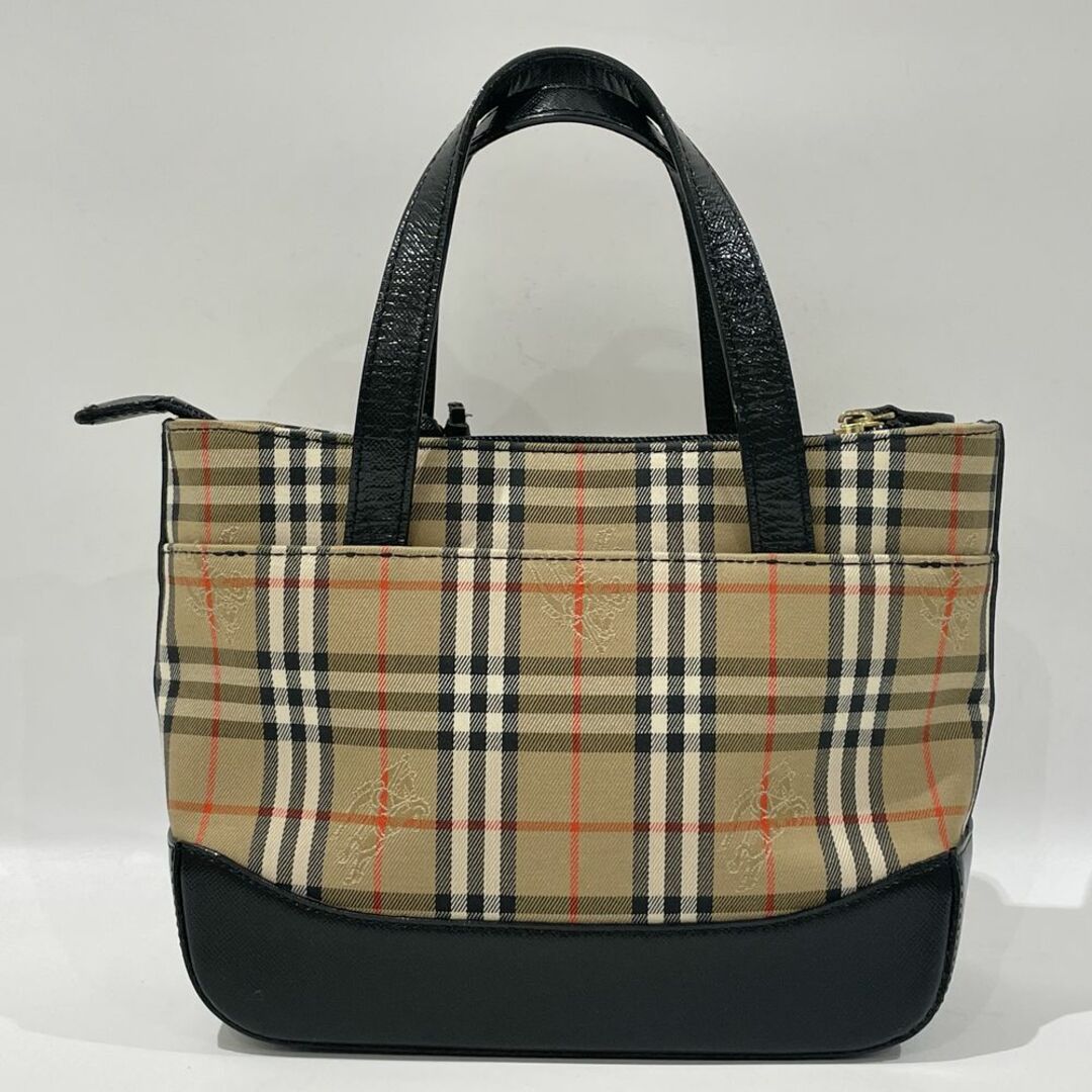 BURBERRY(バーバリー)のBURBERRY ハンドバッグ ロゴ チェック ヴィンテージ ミニ トート キャンバス レザー レディースのバッグ(ハンドバッグ)の商品写真