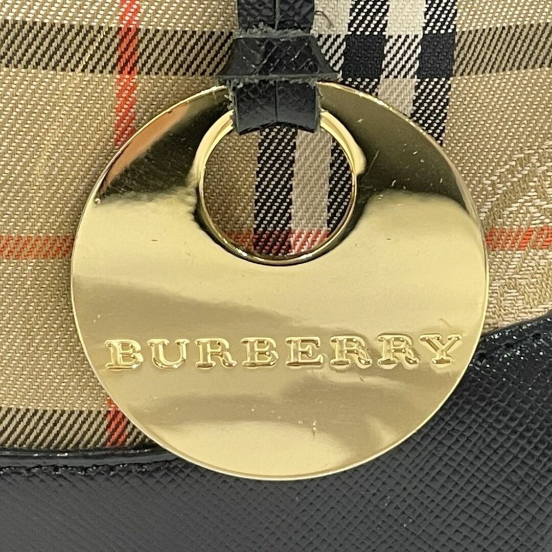 BURBERRY(バーバリー)のBURBERRY ハンドバッグ ロゴ チェック ヴィンテージ ミニ トート キャンバス レザー レディースのバッグ(ハンドバッグ)の商品写真