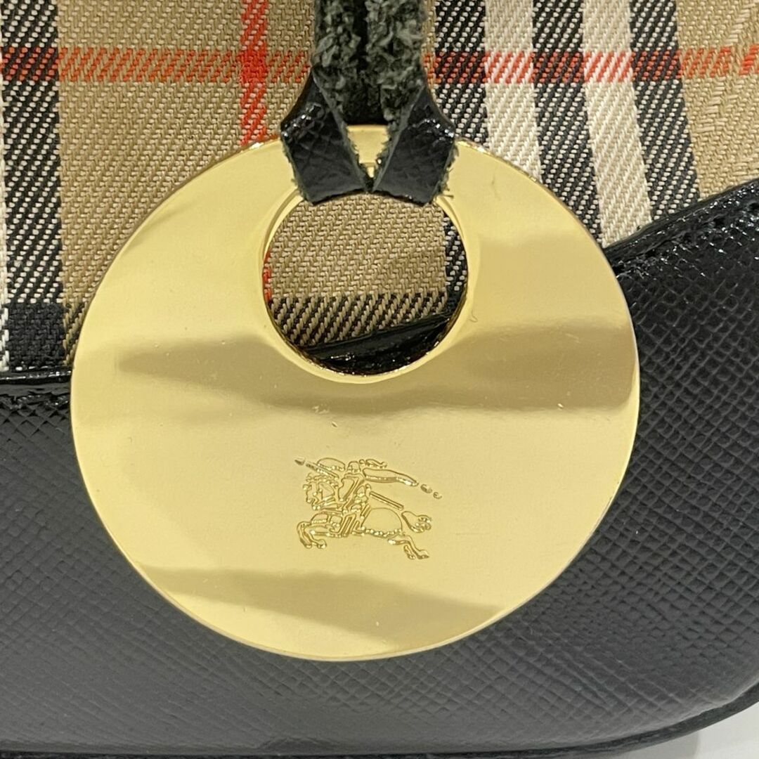 BURBERRY(バーバリー)のBURBERRY ハンドバッグ ロゴ チェック ヴィンテージ ミニ トート キャンバス レザー レディースのバッグ(ハンドバッグ)の商品写真