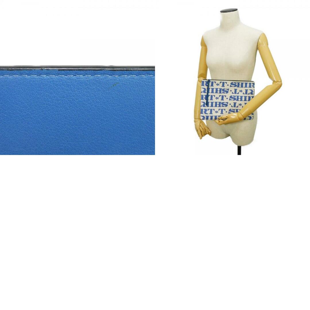 LOEWE(ロエベ)のLOEWE ロエベ T ポーチ アナグラム エンボス Tシャツ ロゴ 総柄 ブルー ホワイト バイカラー セカンドバッグ T-SHIRTS クラッチバッグ レディースのバッグ(クラッチバッグ)の商品写真