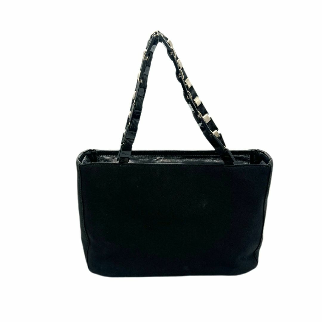 Salvatore Ferragamo - Salvatore Ferragamo ハンドバッグ サルバトーレ フェラガモ ヴェラチェーン ブラック キャンバス AU-21 9324