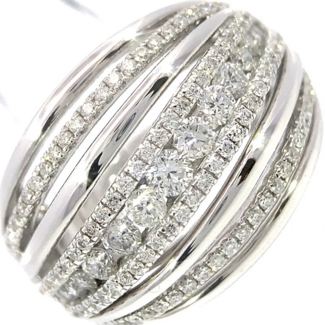 【YC9775】K18WG 天然ダイヤモンド リング レディースのアクセサリー(リング(指輪))の商品写真
