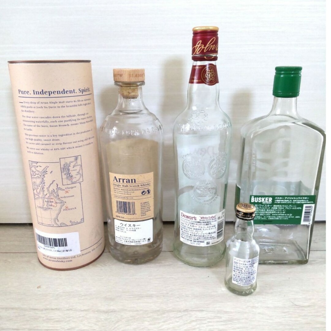 空瓶 ウィスキー バスカー アラン デュワーズ  Arran Busker 酒 食品/飲料/酒の酒(ウイスキー)の商品写真