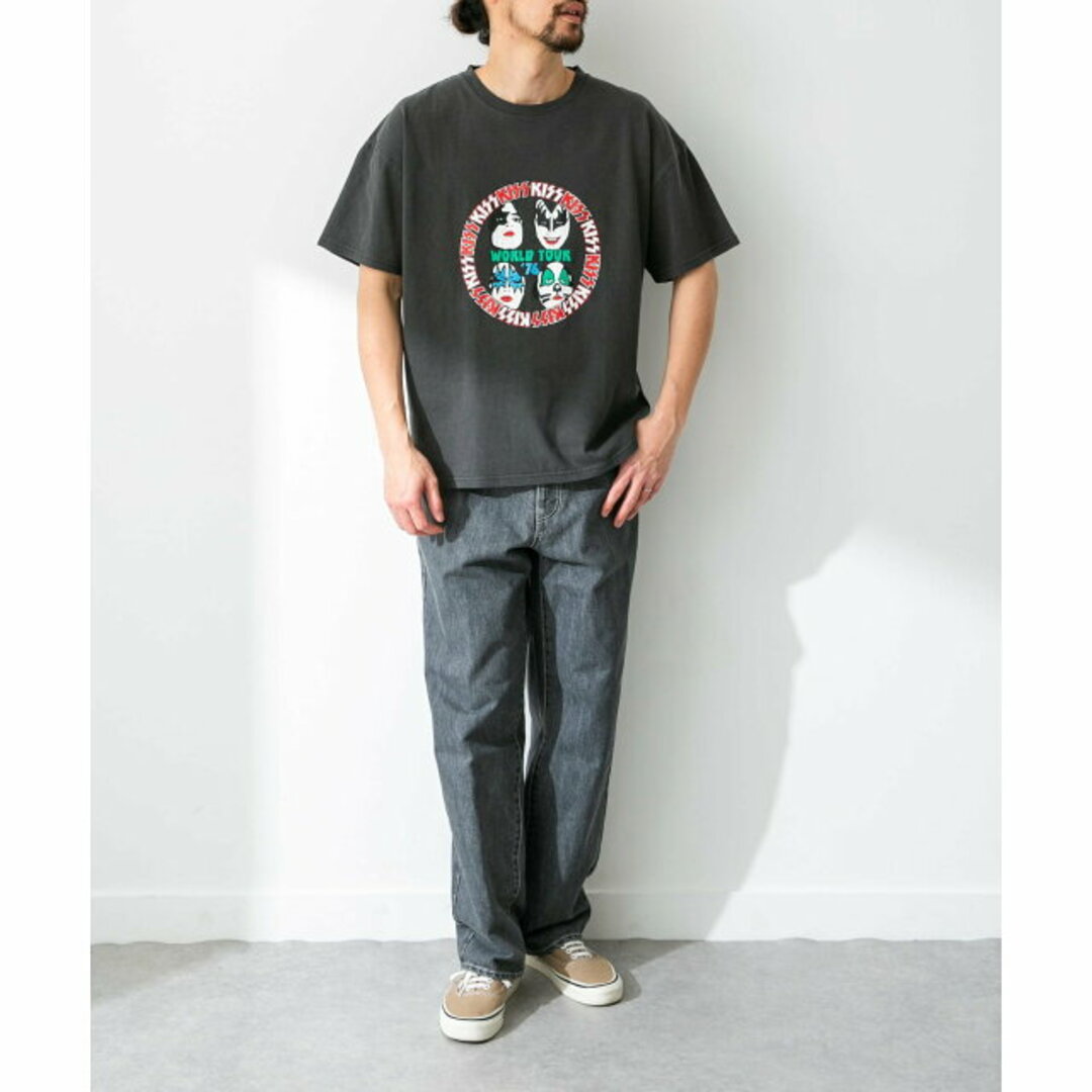 Sonny Label(サニーレーベル)の【ブラック1】KISSピグメントショートスリーブT-SHIRTS メンズのトップス(Tシャツ/カットソー(半袖/袖なし))の商品写真