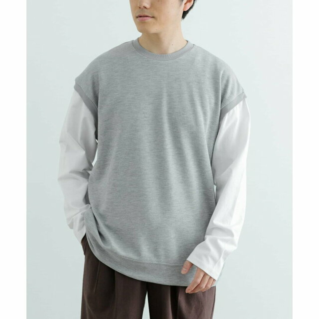 URBAN RESEARCH ITEMS(アーバンリサーチアイテムズ)の【GRY】【L】袖キリカエ 綿タッチポンチ プルオーバー メンズのトップス(スウェット)の商品写真