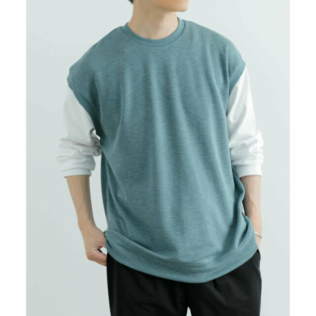 URBAN RESEARCH ITEMS(アーバンリサーチアイテムズ)の【GRY】【L】袖キリカエ 綿タッチポンチ プルオーバー メンズのトップス(スウェット)の商品写真