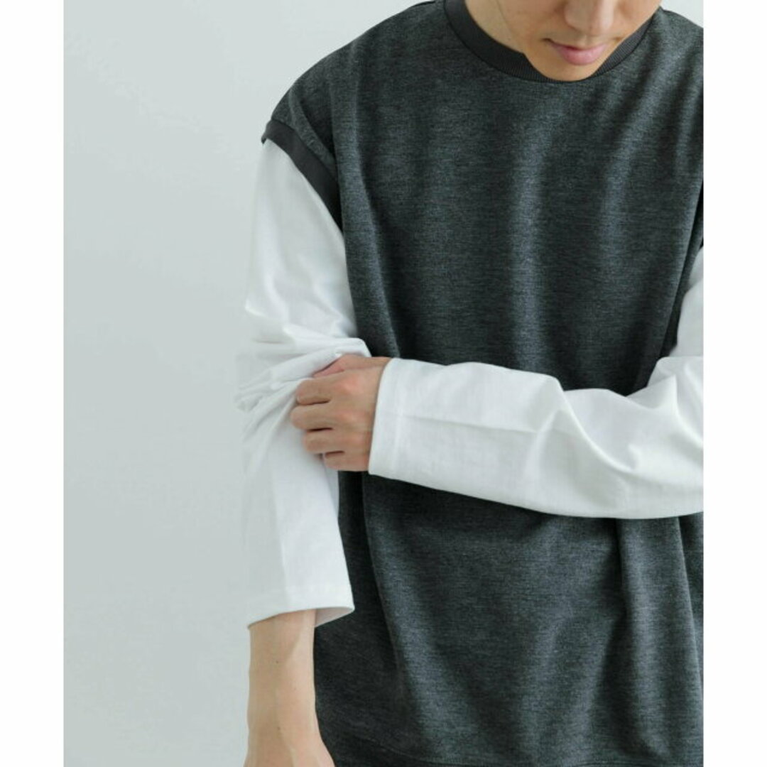 URBAN RESEARCH ITEMS(アーバンリサーチアイテムズ)の【GRY】【L】袖キリカエ 綿タッチポンチ プルオーバー メンズのトップス(スウェット)の商品写真